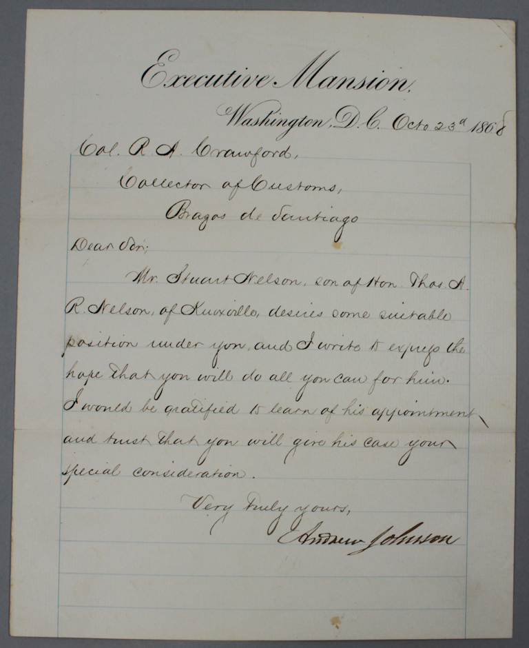 AUTOGRAPHED SIGNED LETTER FROM