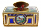 AUTOMATON ENAMEL AND GILT MUSI