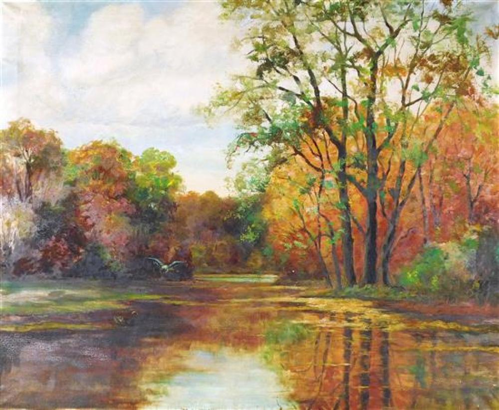 AUTUMN LANDSCAPE, OIL ON CANVAS