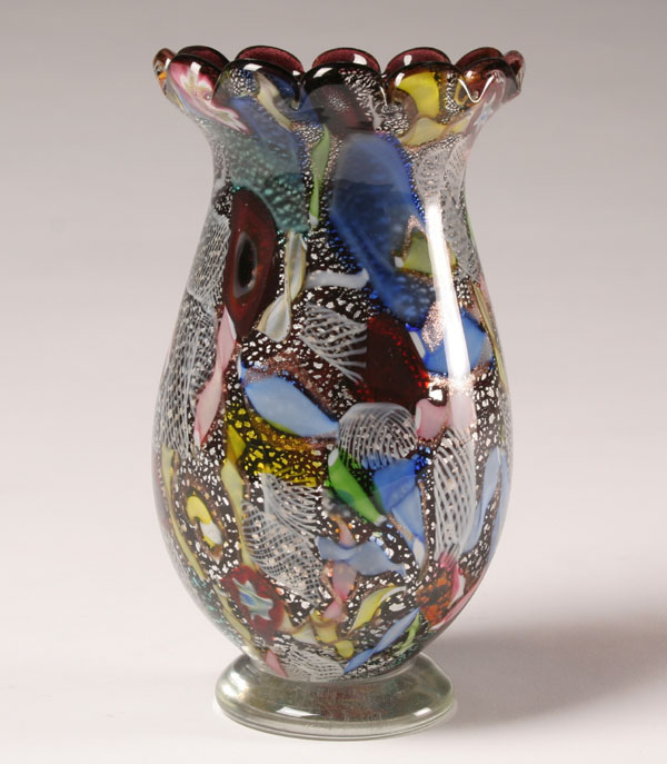 AVEM Murrine glass vase. Deep