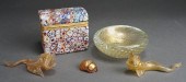 AVENTURINA GLASS DISH AND PAIR