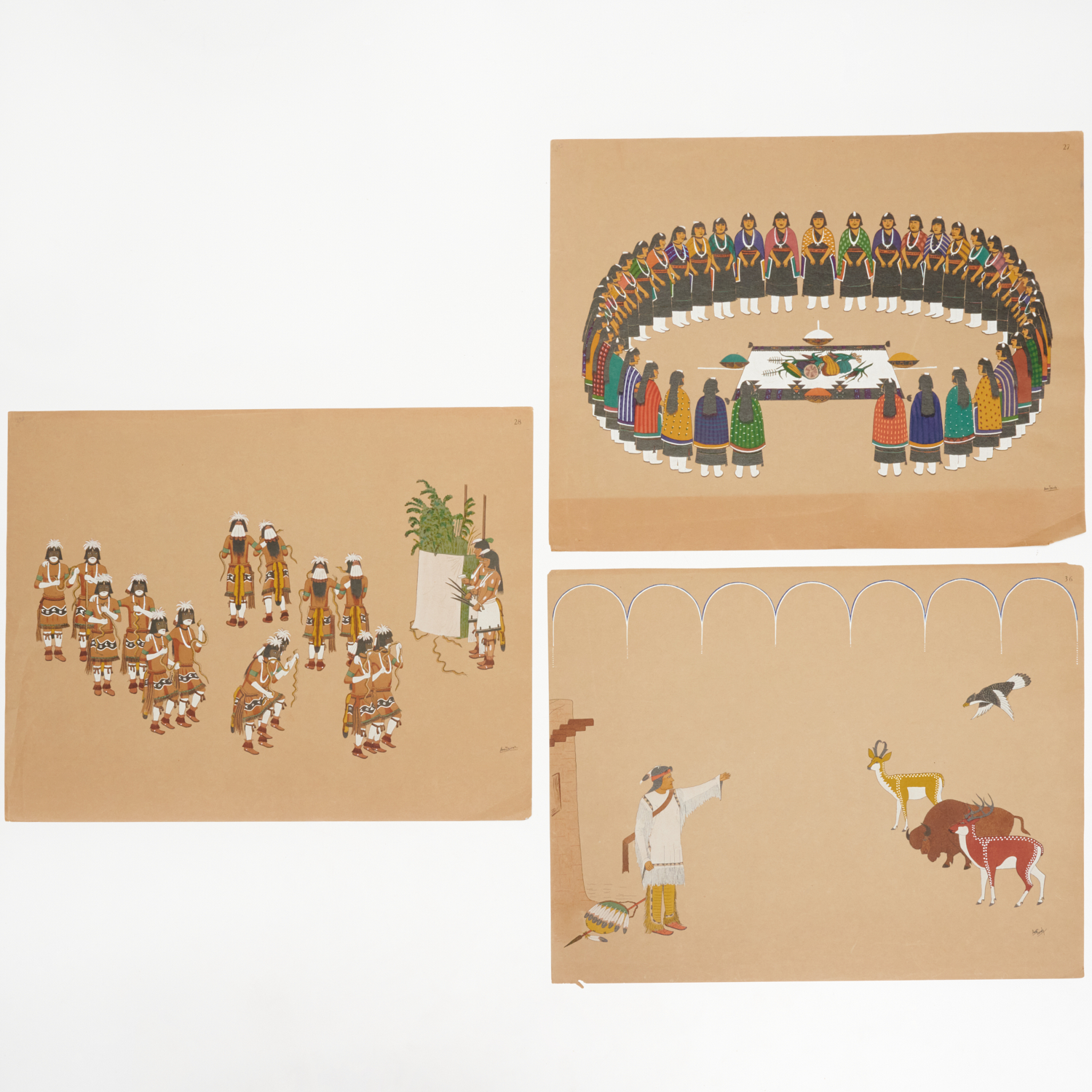 AWA TSIREH, (3) POCHOIR PRINTS,