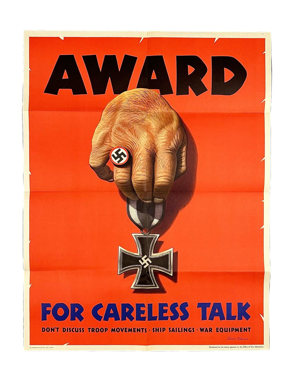 "AWARD FOR CARELESS TALK" WORLD WAR