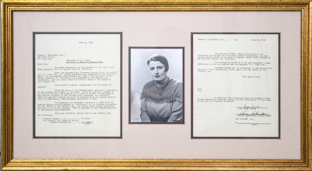 AYN RAND AUTOGRAPHED LETTER SIGNED,