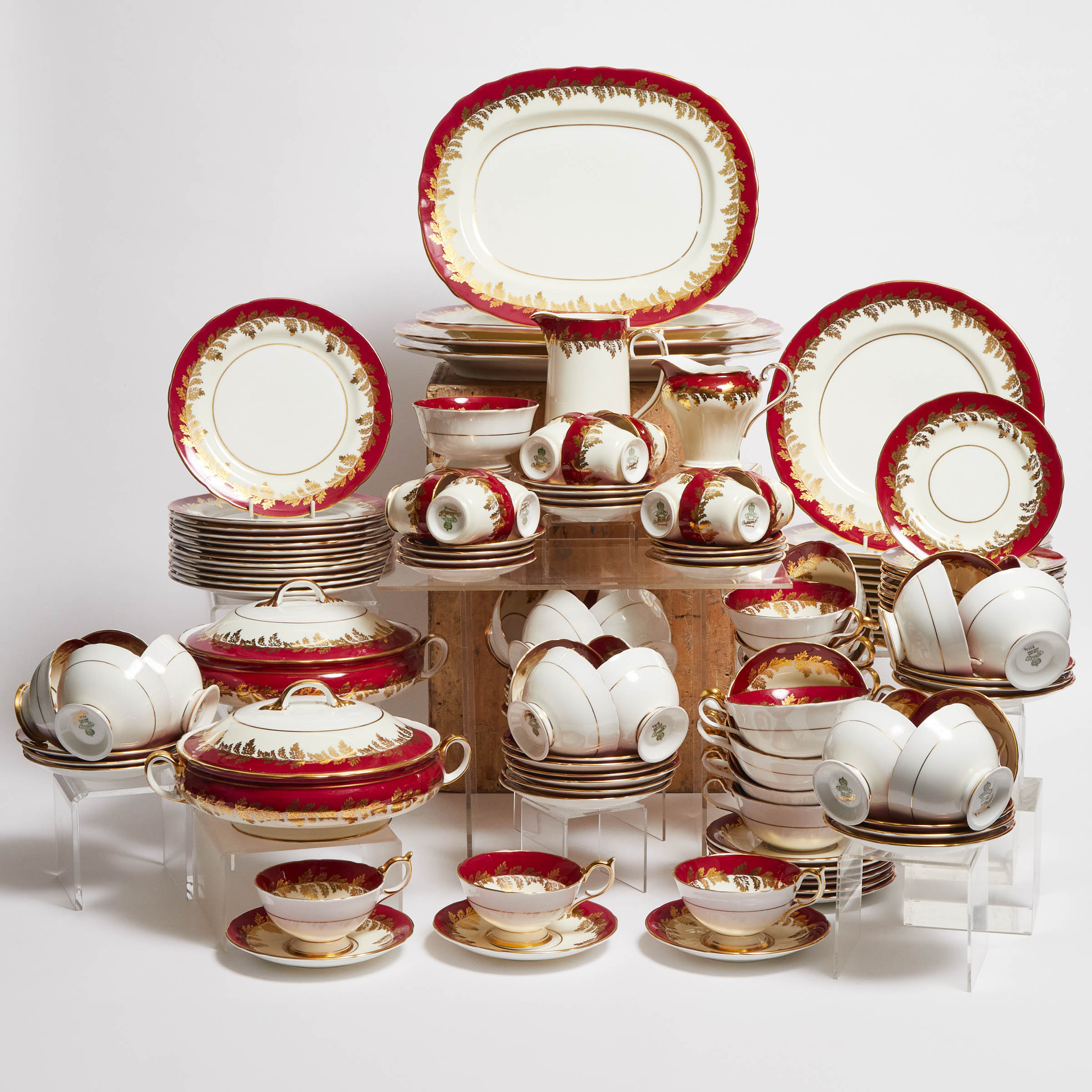 Aynsley Burgundy and Gilt Banded