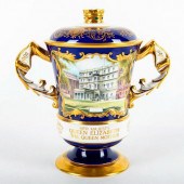 AYNSLEY CHINA LIDDED VASE, QUE