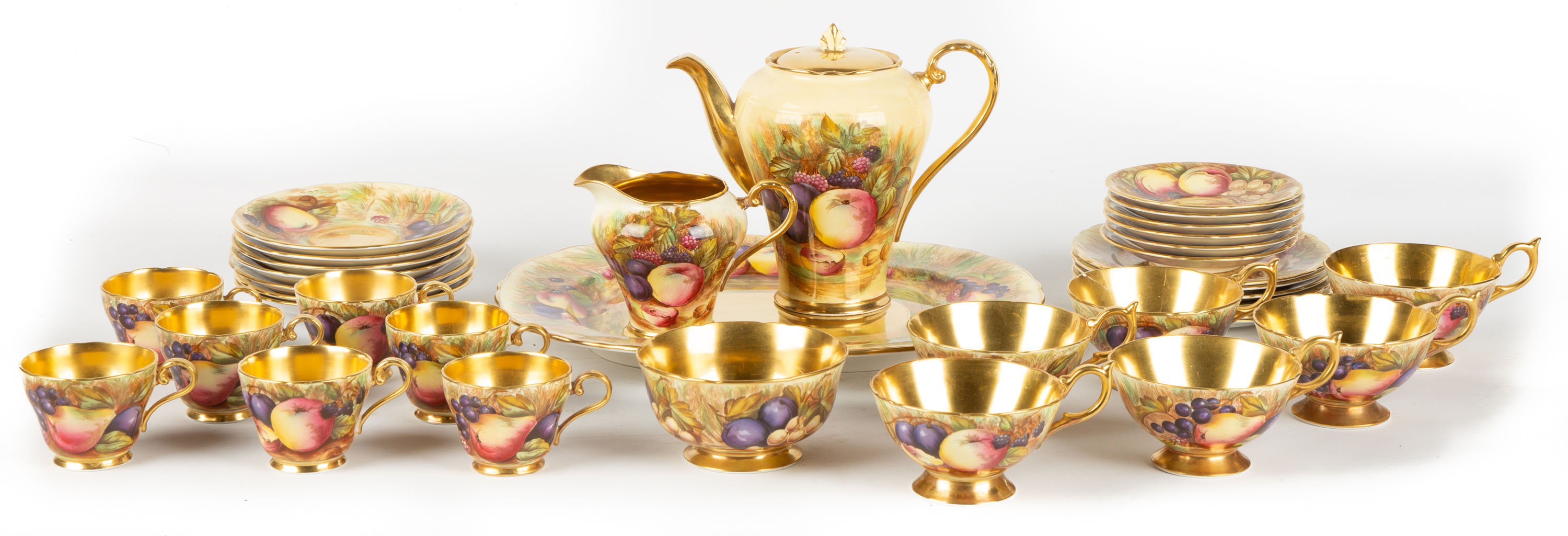 AYNSLEY ORCHARD GOLD COFFEE SET