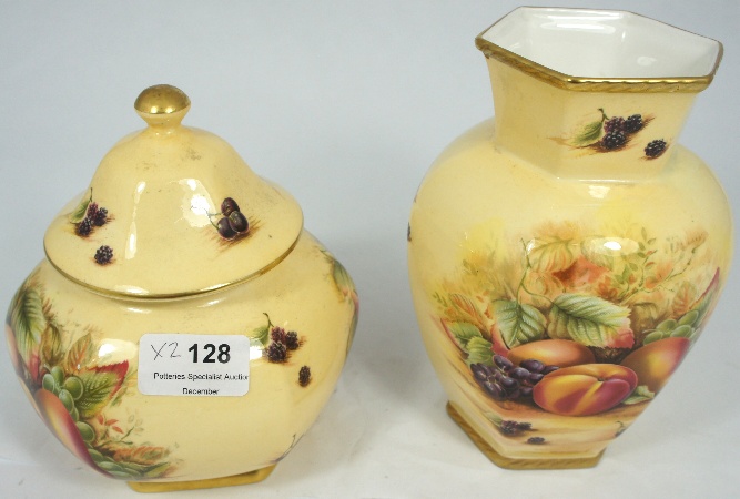 Aynsley Orchard Gold Vase height