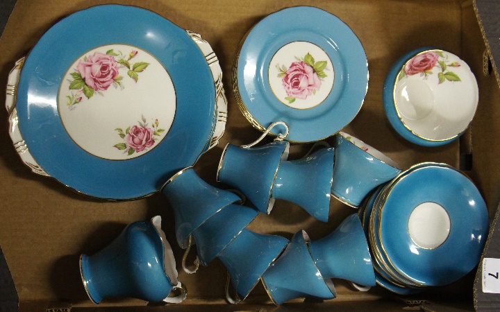 Aynsley Tea Service in a Turqoise