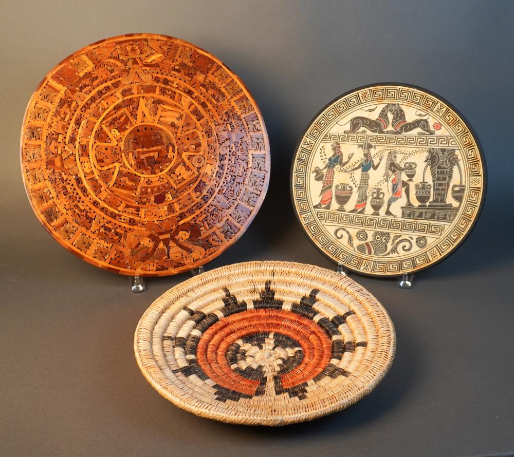 AZTEC INLAID WOOD CYLINDRICAL