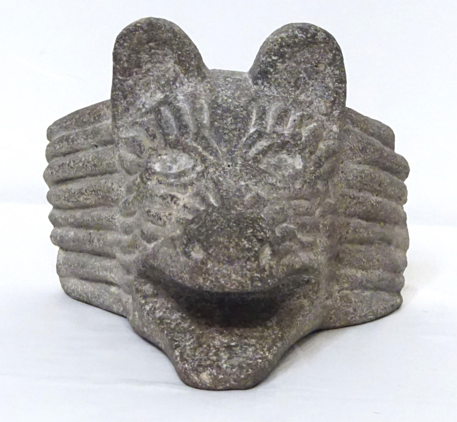 AZTEC STONE CARVED COYOTE/WOLF HEAD