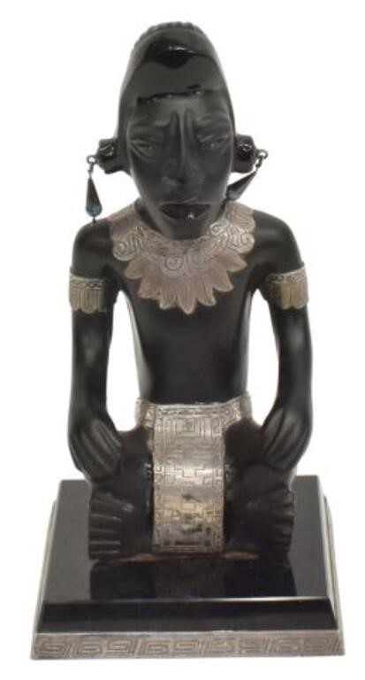 AZTEC STYLE BLACK ONYX, SILVER &