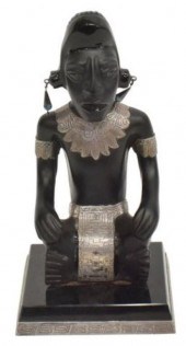 AZTEC STYLE BLACK ONYX, SILVER
