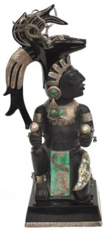 AZTEC STYLE SILVER, ONYX &