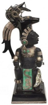 AZTEC STYLE SILVER, ONYX & MAL