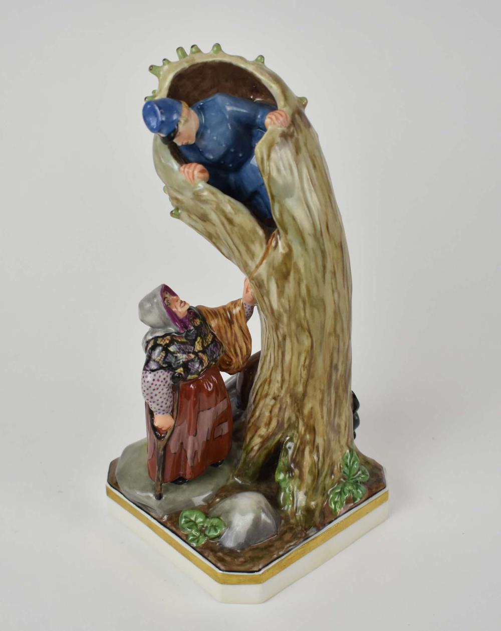 B & G PORCELAIN GROUP OF PEASANT