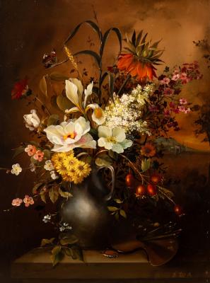 B Pal/Vase of Summer Flowers/on a