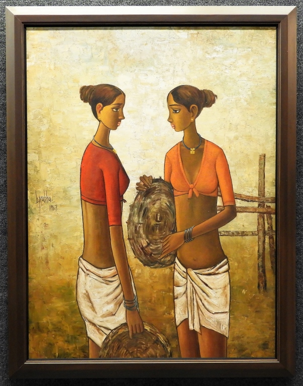 B. PRABHA FISHER WOMEN PAINTING