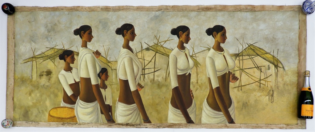 B. PRABHA INDIAN WOMEN PAINTING