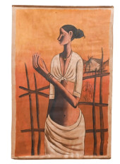 B. PRABHA OIL ON CANVAS FISHER