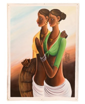 B. PRABHA SIGNED OIL PAINTING