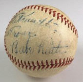BABE RUTH SIGNED BASEBALL PSA/