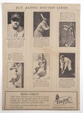 BABE RUTH UNCUT FRO JOY BASEBA