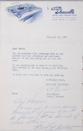 BABE ZAHARIAS. TYPED LETTER WI