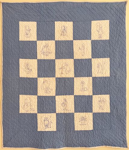 BABY BLUE AND WHITE EMBROIDERED