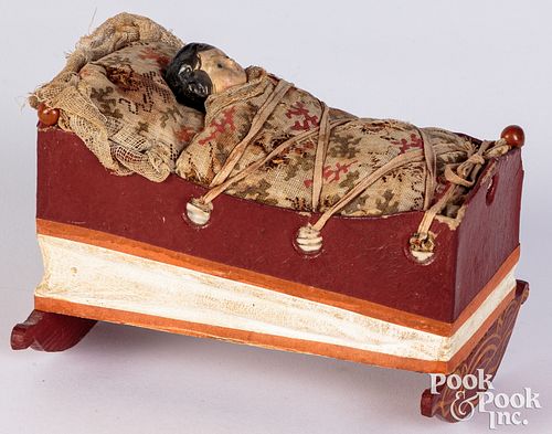BABY IN CRADLE PIP SQUEAK TOYBaby