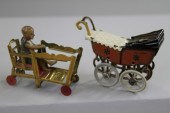 BABY PRAM AND BABY IN HIGH CHA