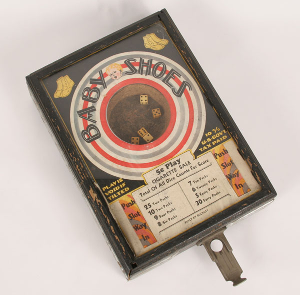 Baby Shoes dice coin op counter top