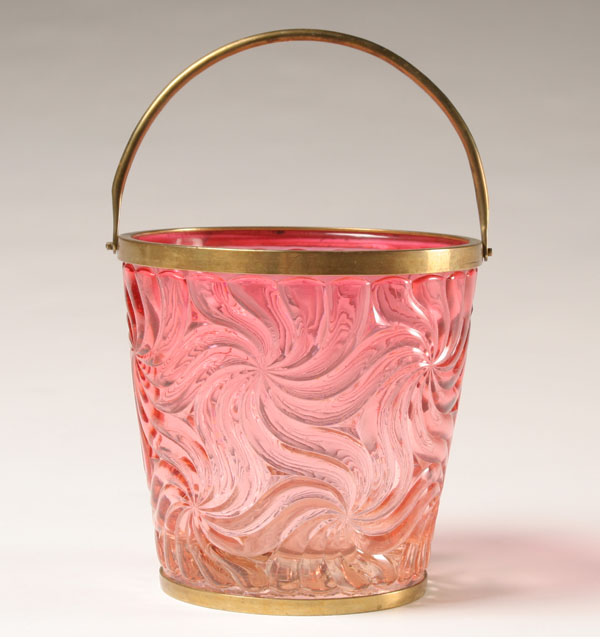Baccarat amberina pressed glass ice