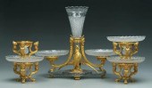 Baccarat and bronze doré cente