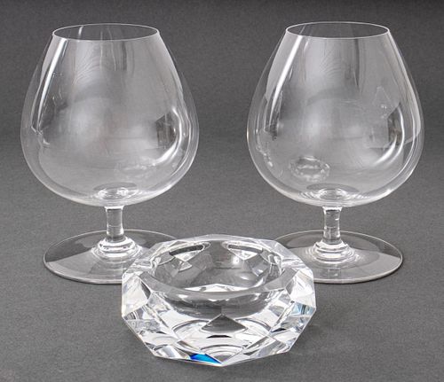 BACCARAT ASHTRAY &AMP; TWO BRANDY /