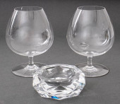 BACCARAT ASHTRAY &AMP; TWO BRA