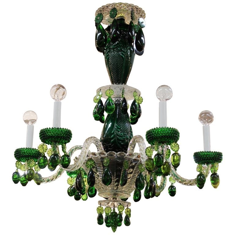 BACCARAT ATTRIBUTED GREEN & CLEAR