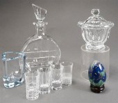 BACCARAT COVERED JAR, FOUR CHR