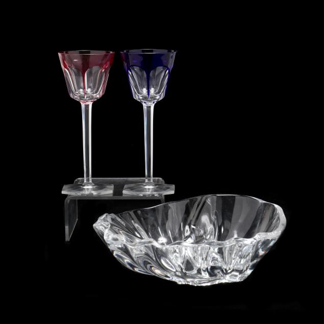 BACCARAT, CRYSTAL BOWL AND WINE