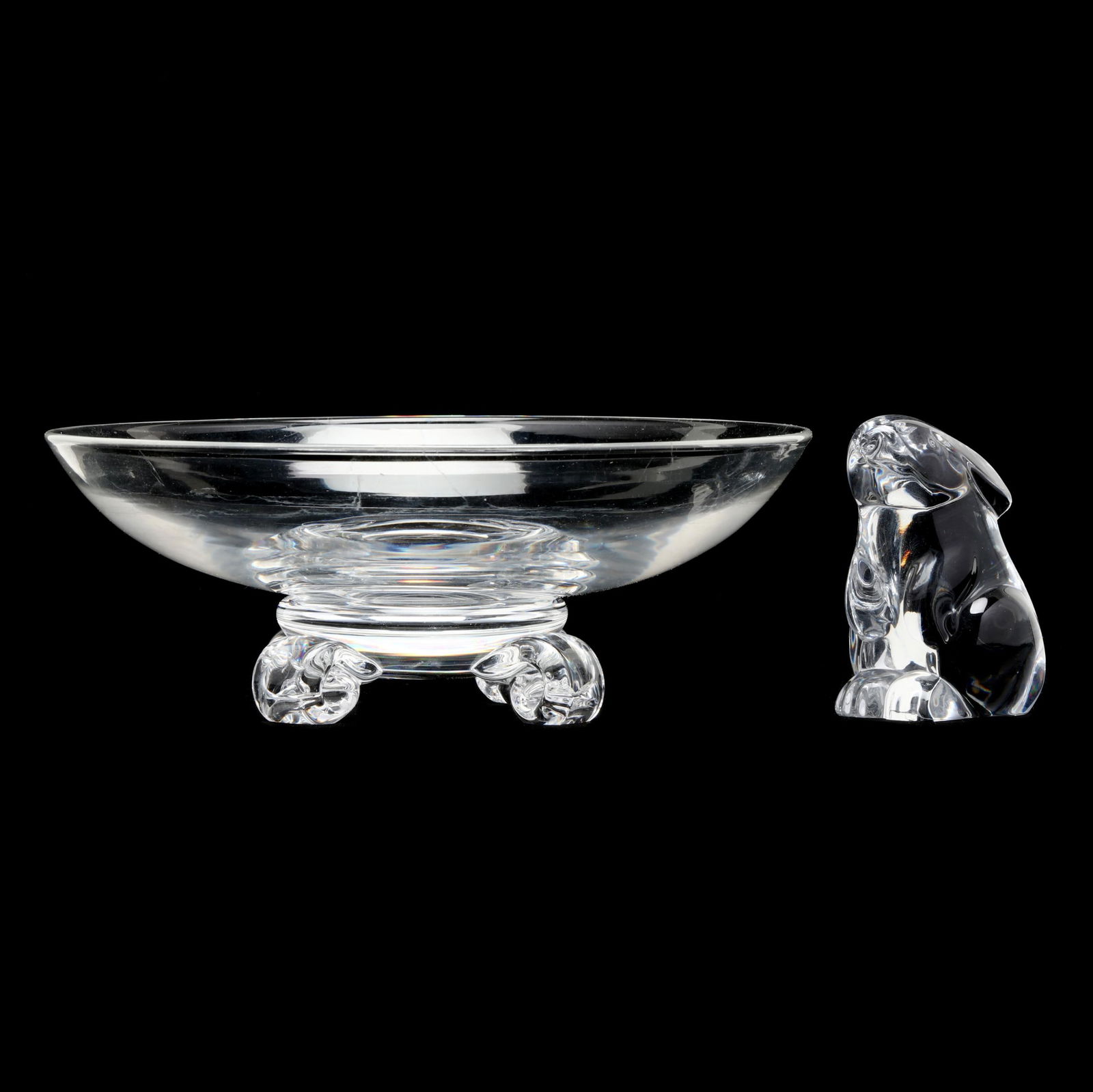 BACCARAT CRYSTAL BUNNY AND A