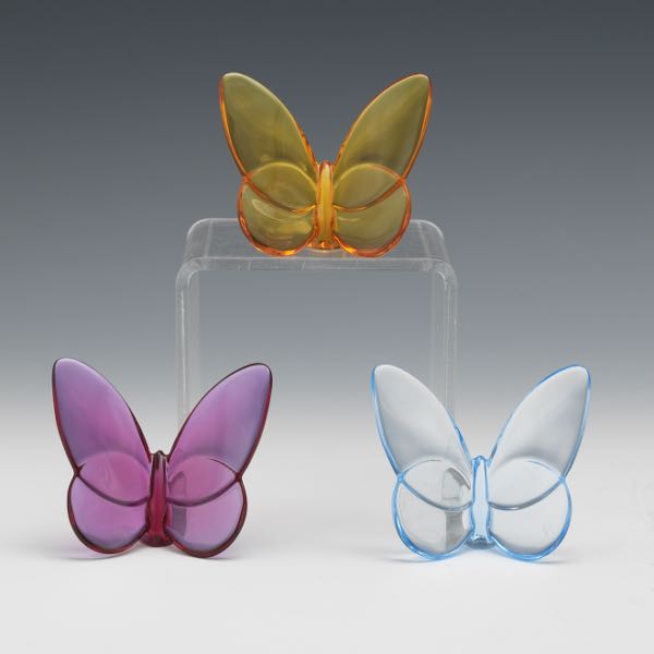 BACCARAT CRYSTAL BUTTERFLIES, SET