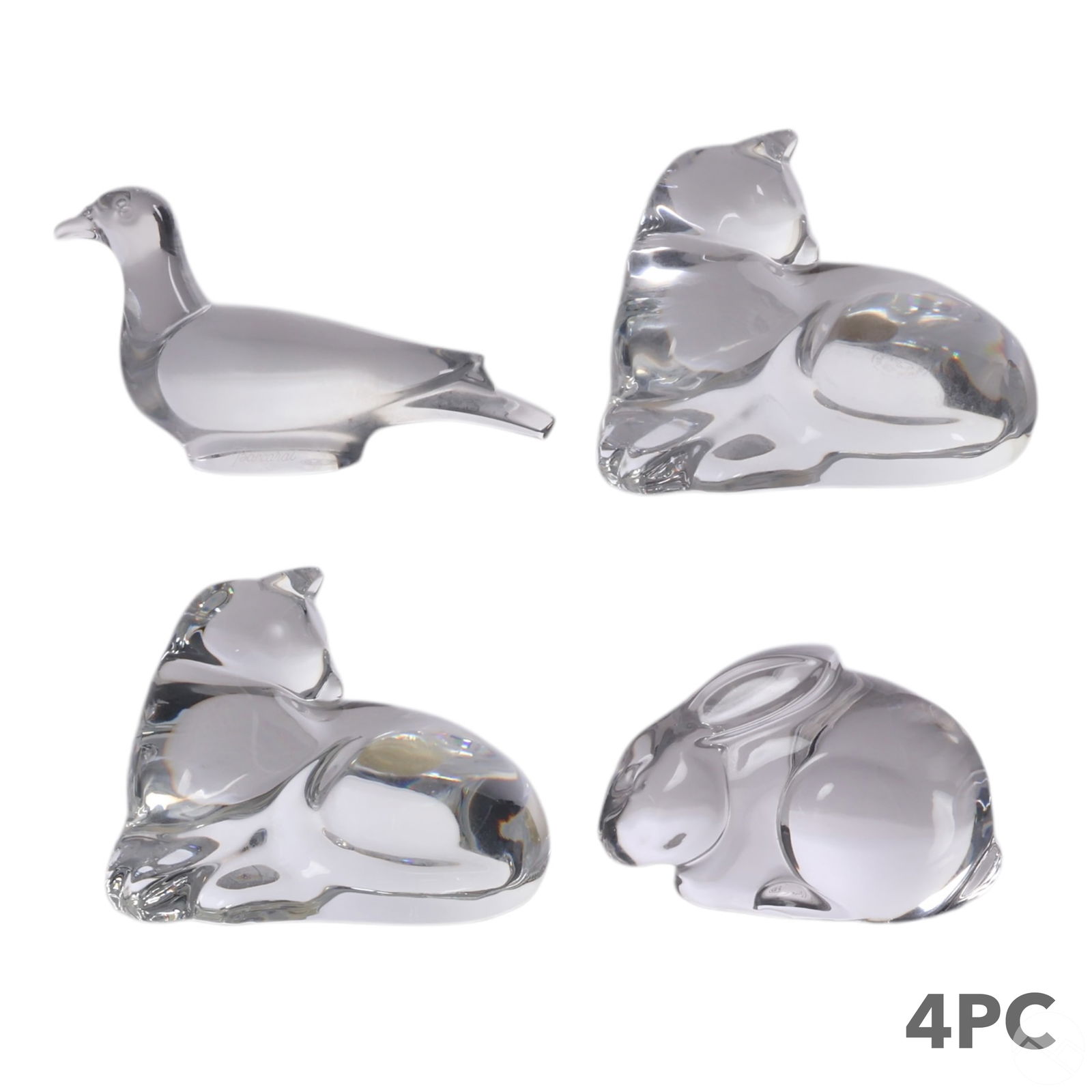 BACCARAT CRYSTAL CAT BIRD RABBIT