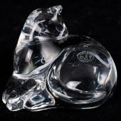 BACCARAT CRYSTAL CAT PAPERWEIG