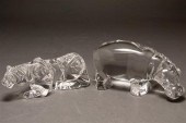 Baccarat crystal hippopotamus