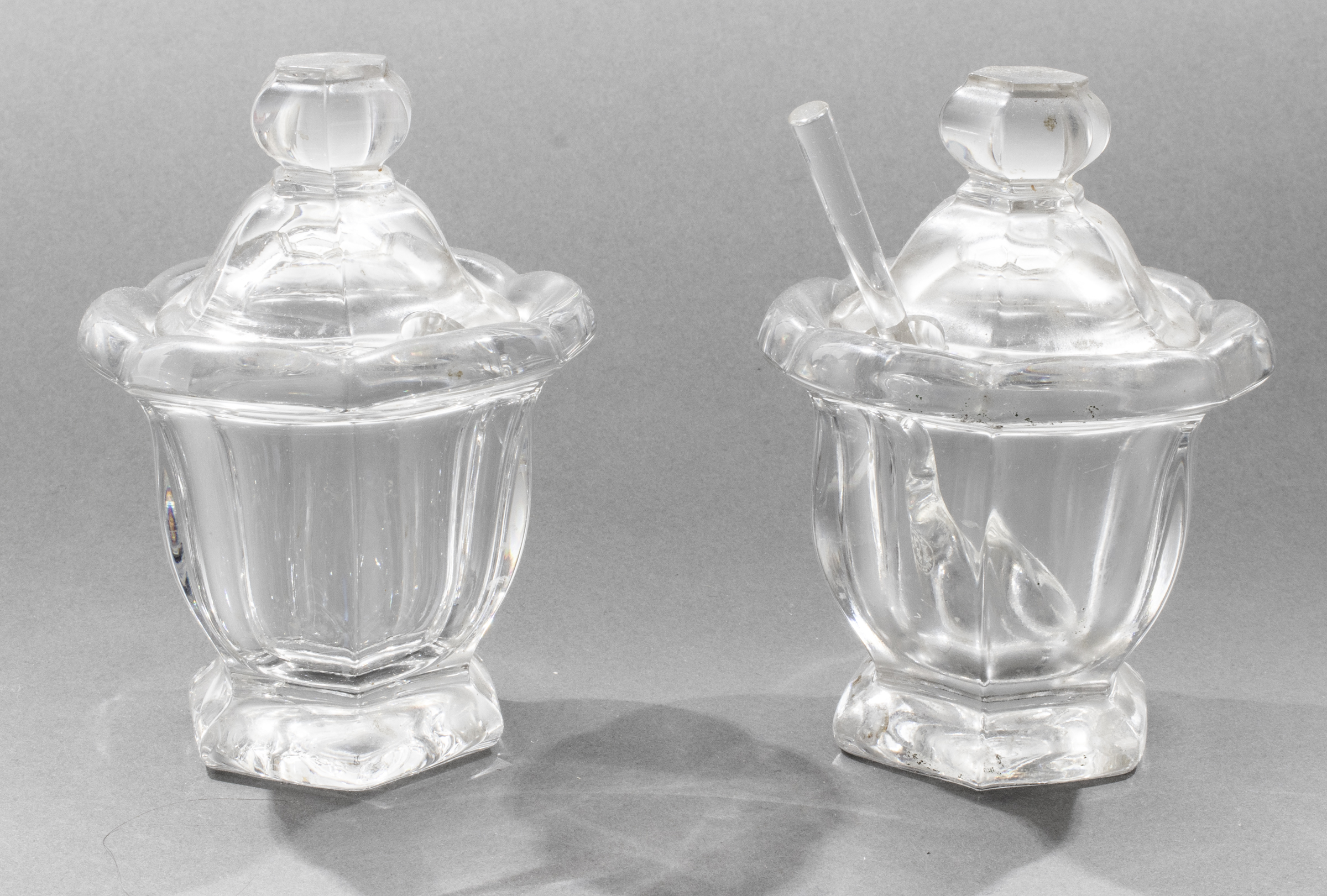 BACCARAT CRYSTAL LIDDED JAM JARS