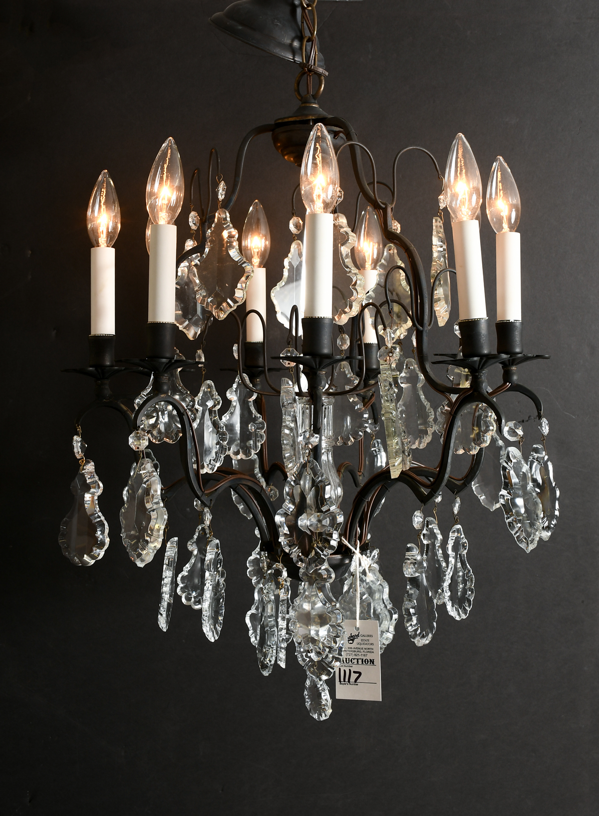 BACCARAT CRYSTAL & METAL 9- LIGHT