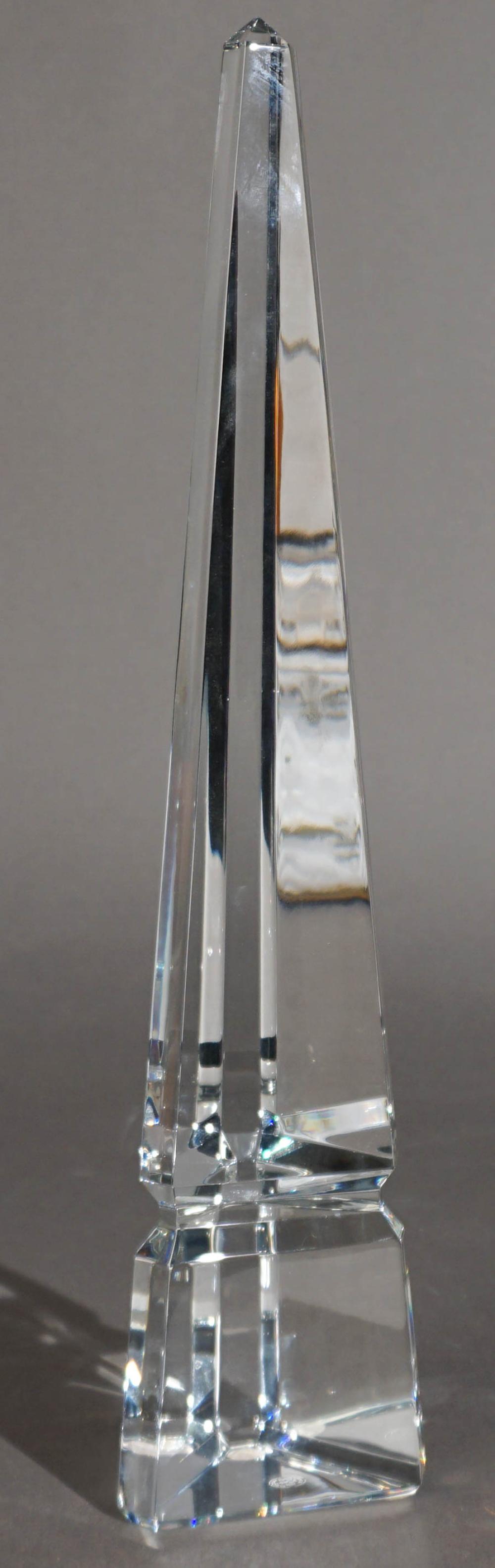 BACCARAT CRYSTAL OBELISK, H: 15 1/2