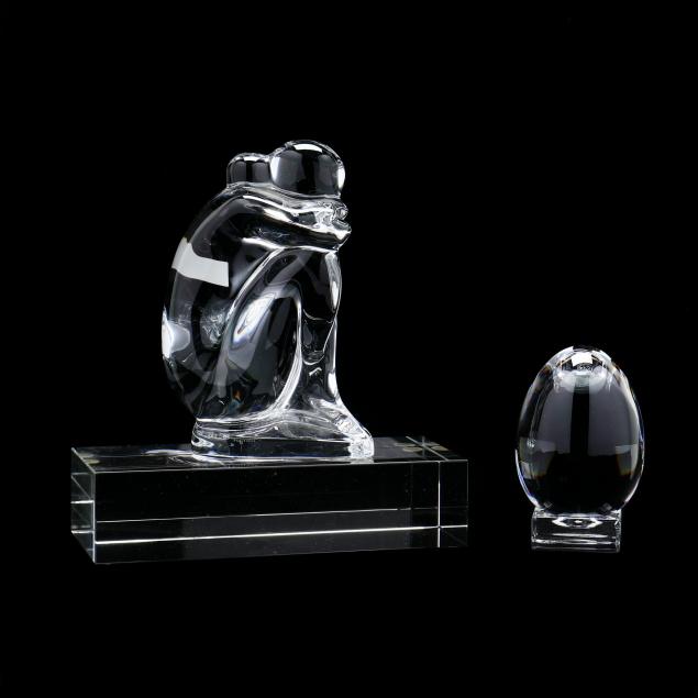 BACCARAT, CRYSTAL SEATED NUDE AND
