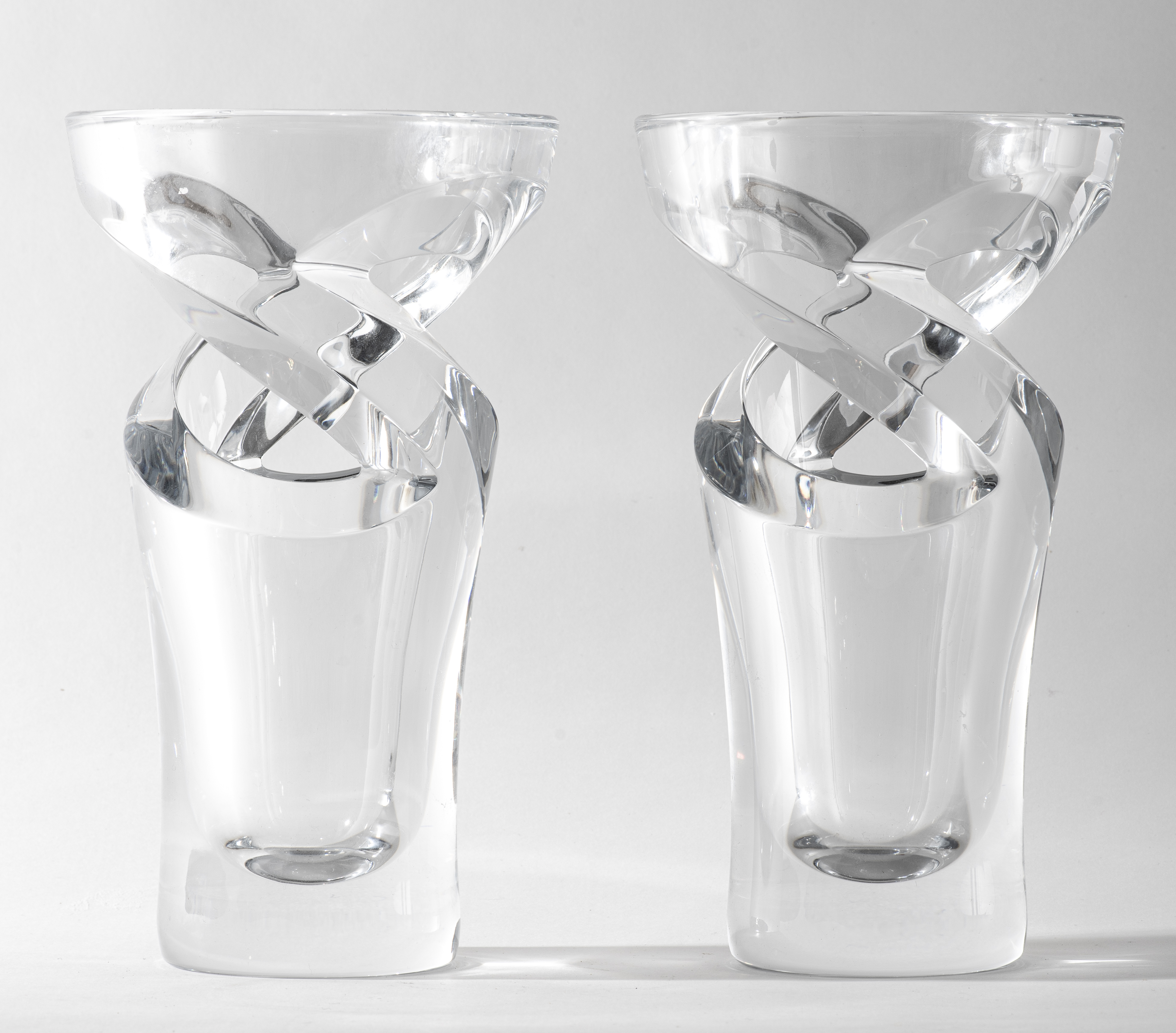BACCARAT CRYSTAL "TORNADO" VASES,