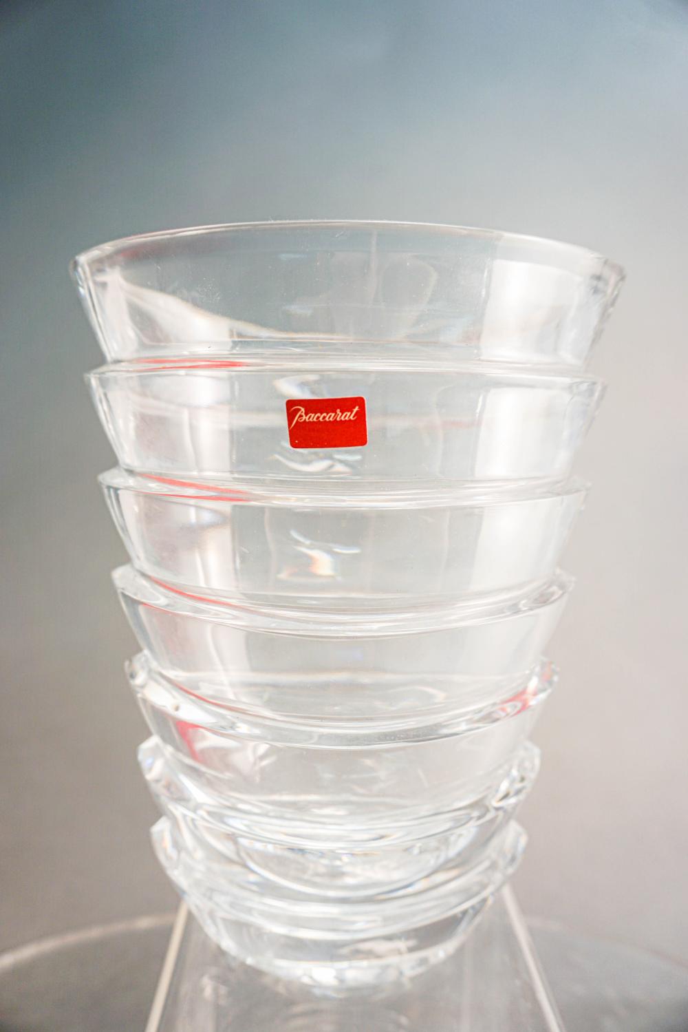 BACCARAT CRYSTAL VASE WITH ORIGINAL